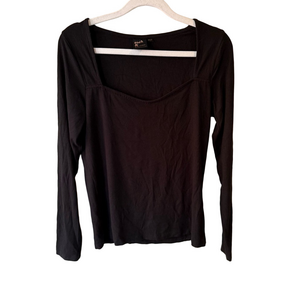 Reitmans Black Long Sleeve Fitted Top